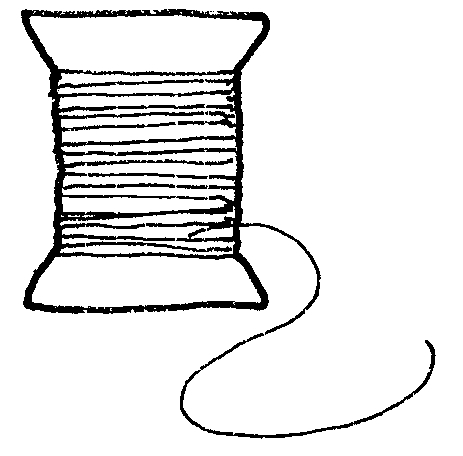 Thread clipart black and white.