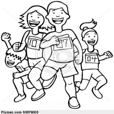 sports clipart black and white.