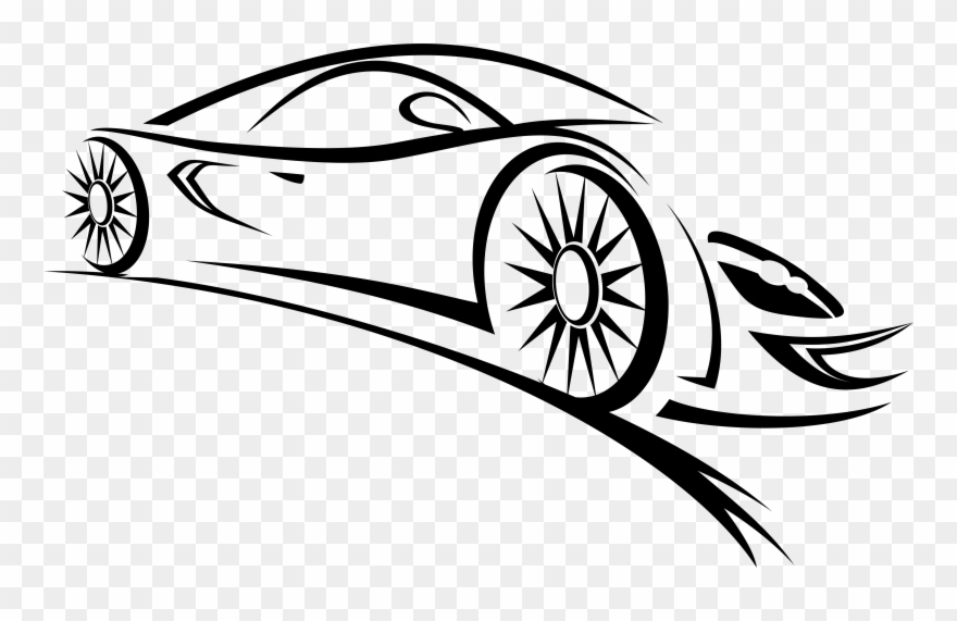 Sports Car Clipart Black And White.