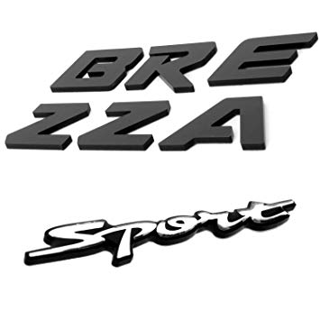 Carmetics BREZZA 3D Letters and Sports 3D Emblem for Maruti Suzuki Brezza  (Brezza Sports 3D Logo Emblem Alphabets Name Badge Accessories 3D Stickers).