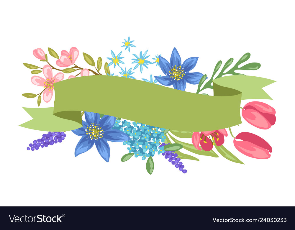 Banner with spring flowers.