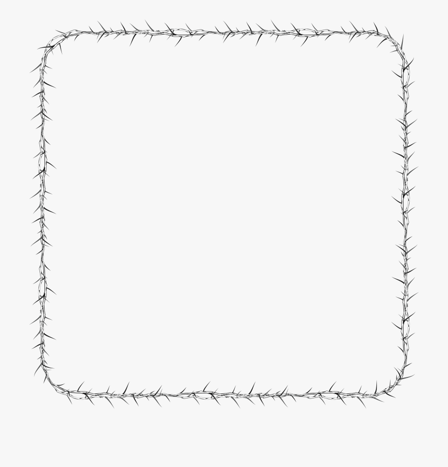 Free Clipart Of A Square Frame Made Of Thorns.