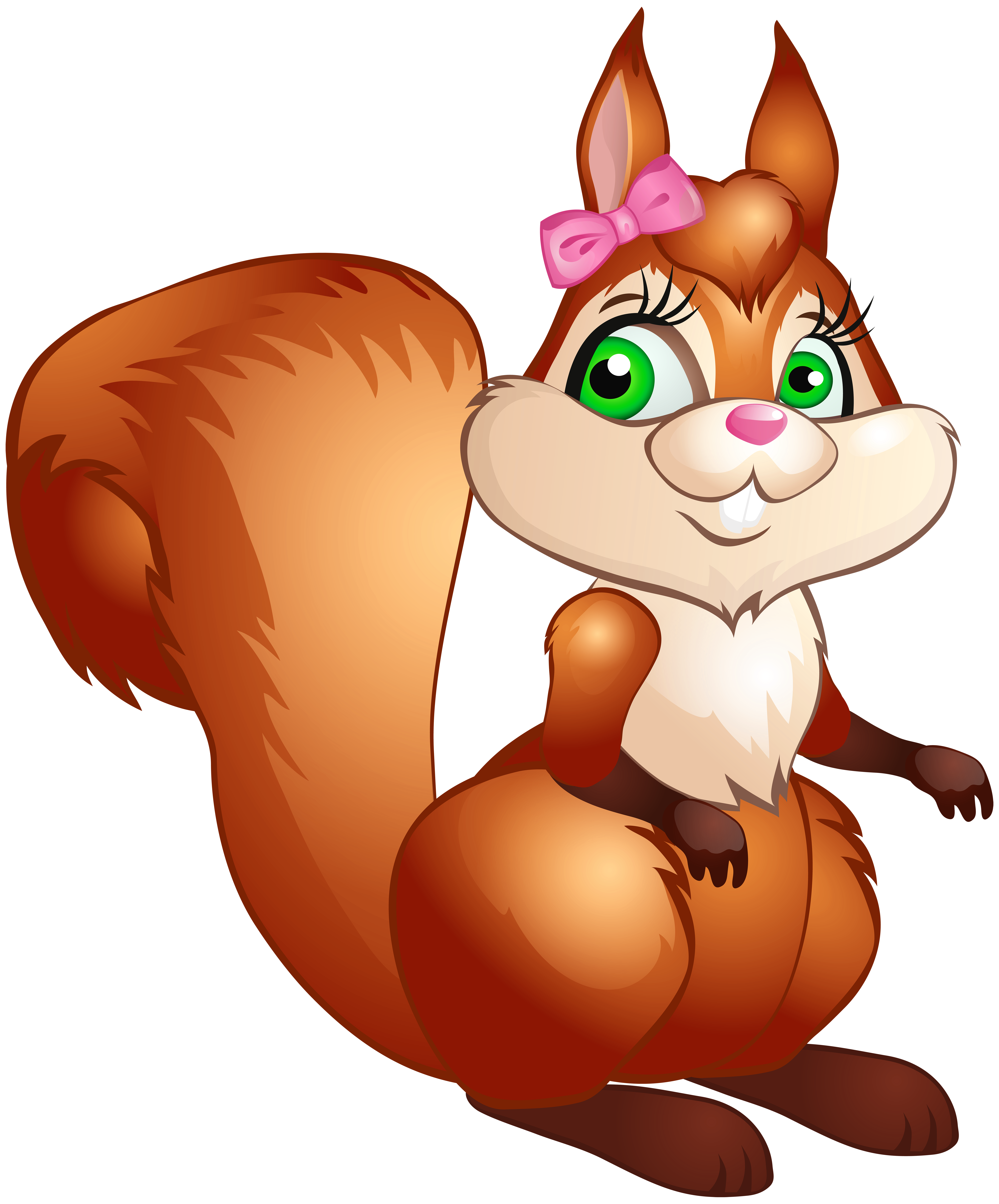 Squirrel Cartoon Transparent PNG Clip Art Image.