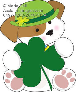 Royalty Free Clip Art Image: St Patrick's Day Puppy Dog.
