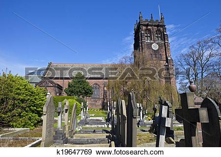 Stock Photograph of St. Peter's Church in Woolton, Liverpool.