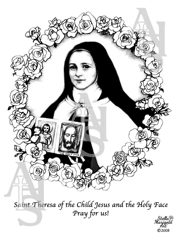 Saint Theresa of the Child Jesus and the Holy Face Coloring.