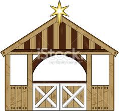 Christmas stable clipart.