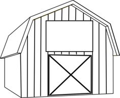 Horse stable clipart black and white.