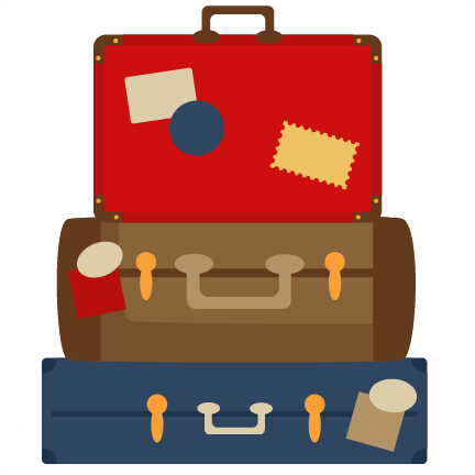 Stacked luggage clipart.