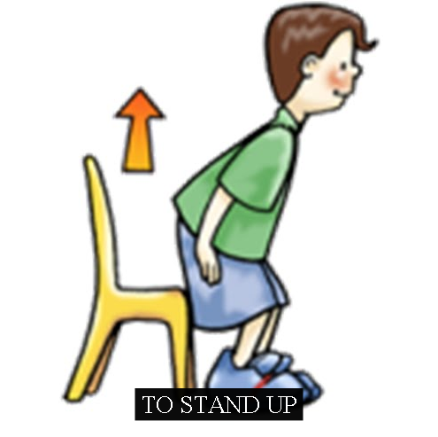 Don t sit down. Встать со стула. Stand up встать. Вставать со стула рисунок. Вставать картинка для детей.