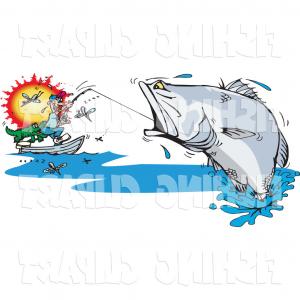 Excellent Clip Art Of A Fly Fisherman Standing In Water With A.