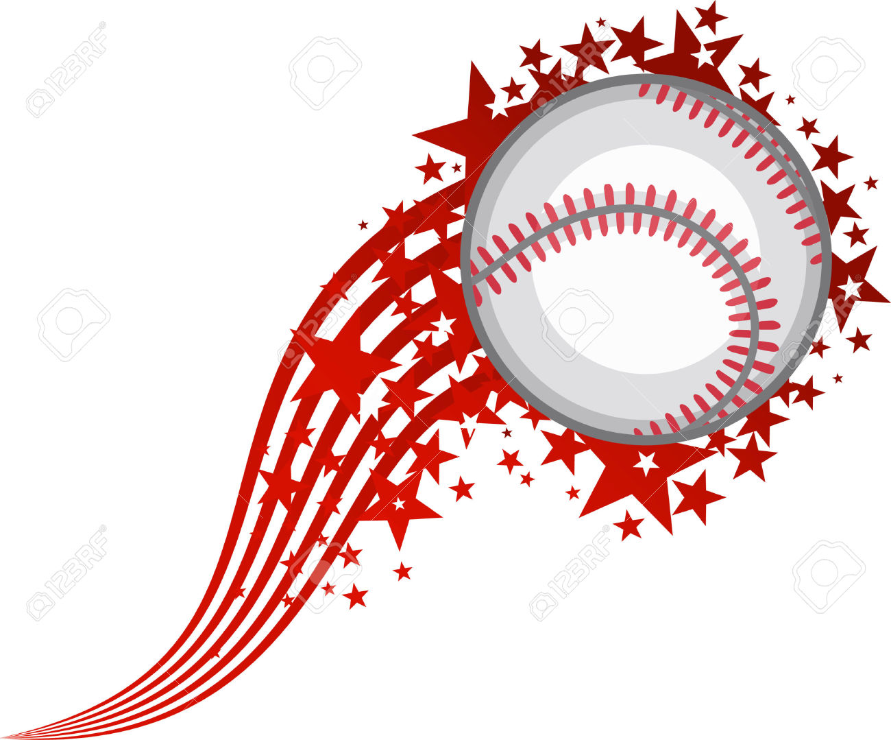 Flying Baseball Ball Clipart.