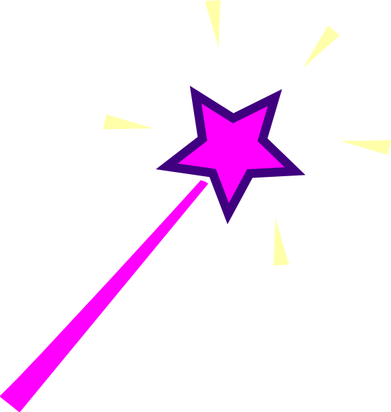 Purple Star Wand Clipart.