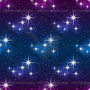 Night sky with stars, seamless pattern. Modern styl.