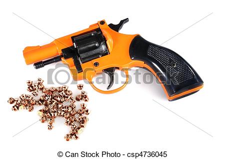 Stock Images of Starting Pistol and Blanks.