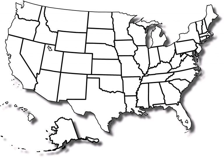 Map Us State Borders Printable Us Map No State Borders.