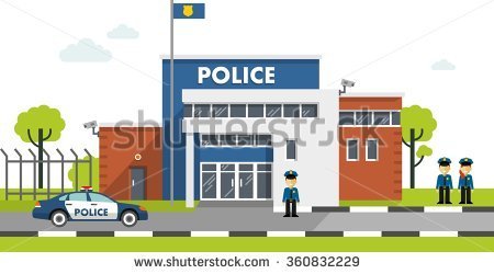 Police station building clipart.