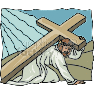 9th Station of The Cross clipart. Royalty.
