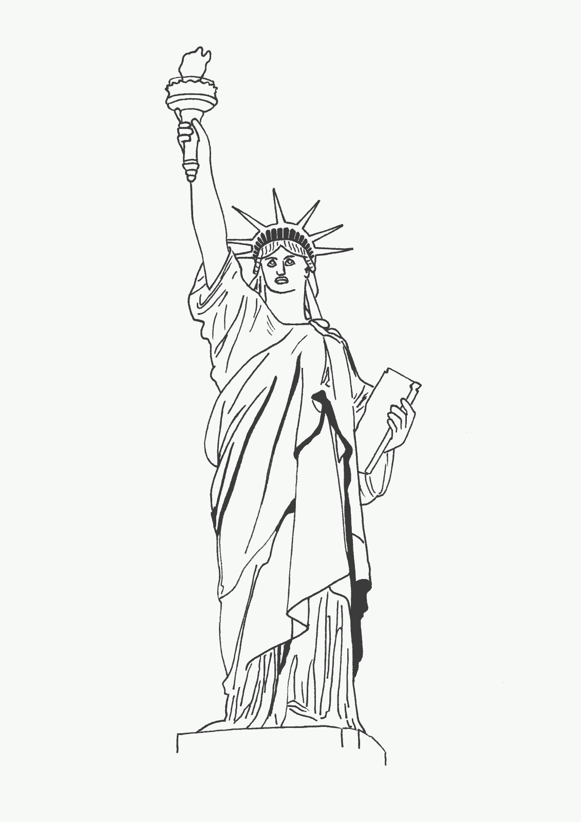 Free Statue Of Liberty Drawing Outline, Download Free Clip.
