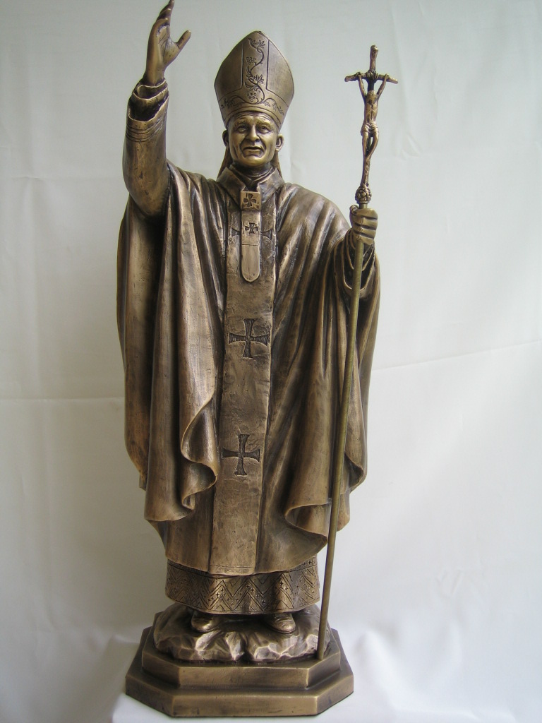 Solid Bronze Statues Of Blessed Pope John Paul II.