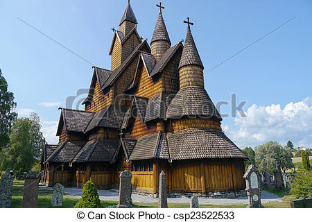 Stock Photos of stave church in norway.