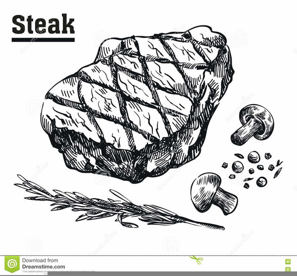 Steak Clipart Black And White.