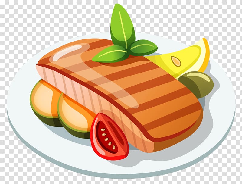 Food Icon, Grilled Steak , meat with sliced tomato in plate.
