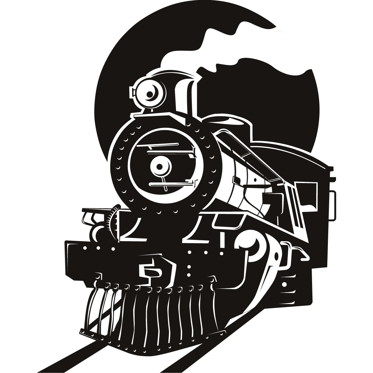 Steam Train Silhouette.