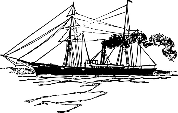 Steam Ship clip art Free vector in Open office drawing svg ( .svg.