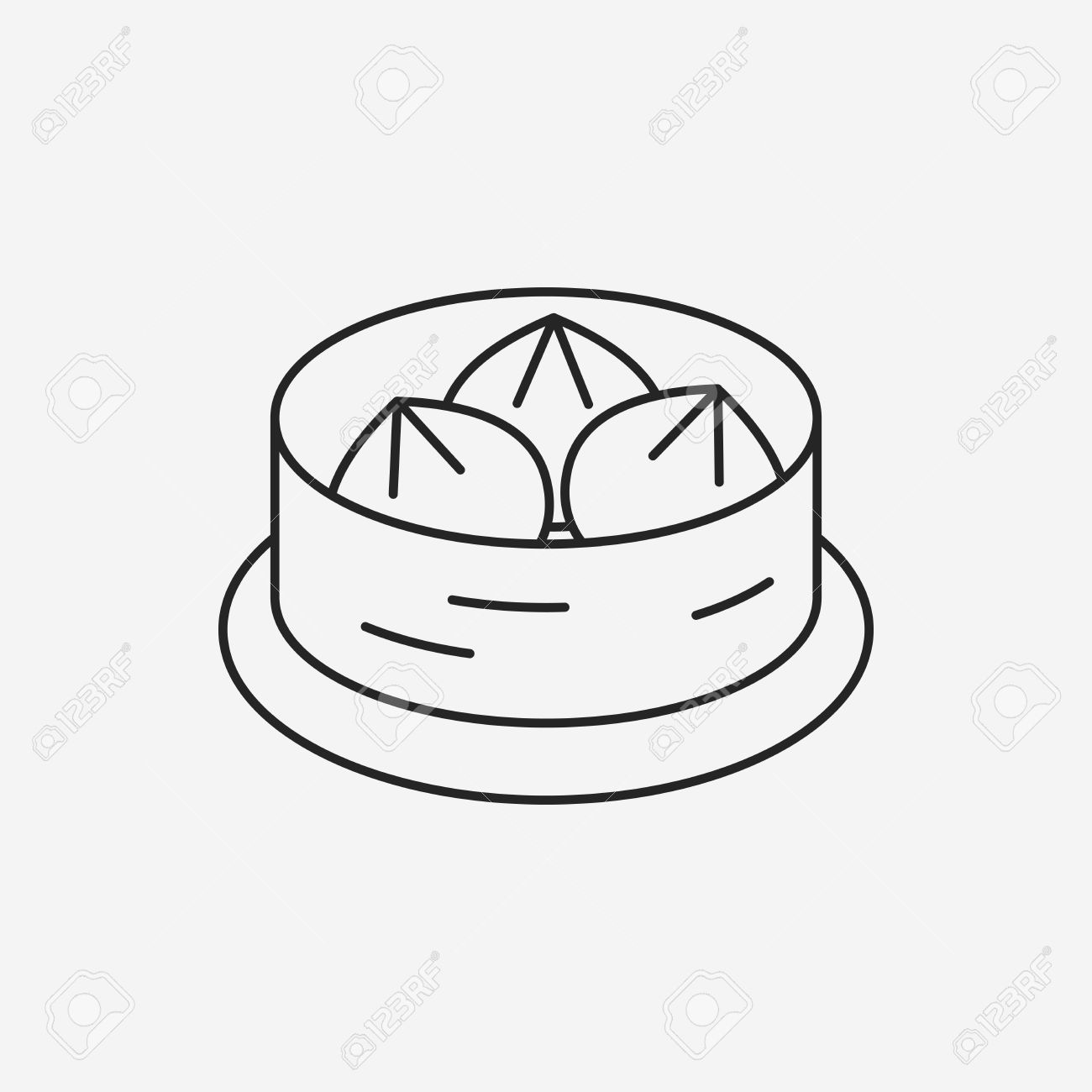 Steamed Stuffed Bun Line Icon Royalty Free Cliparts, Vectors, And.