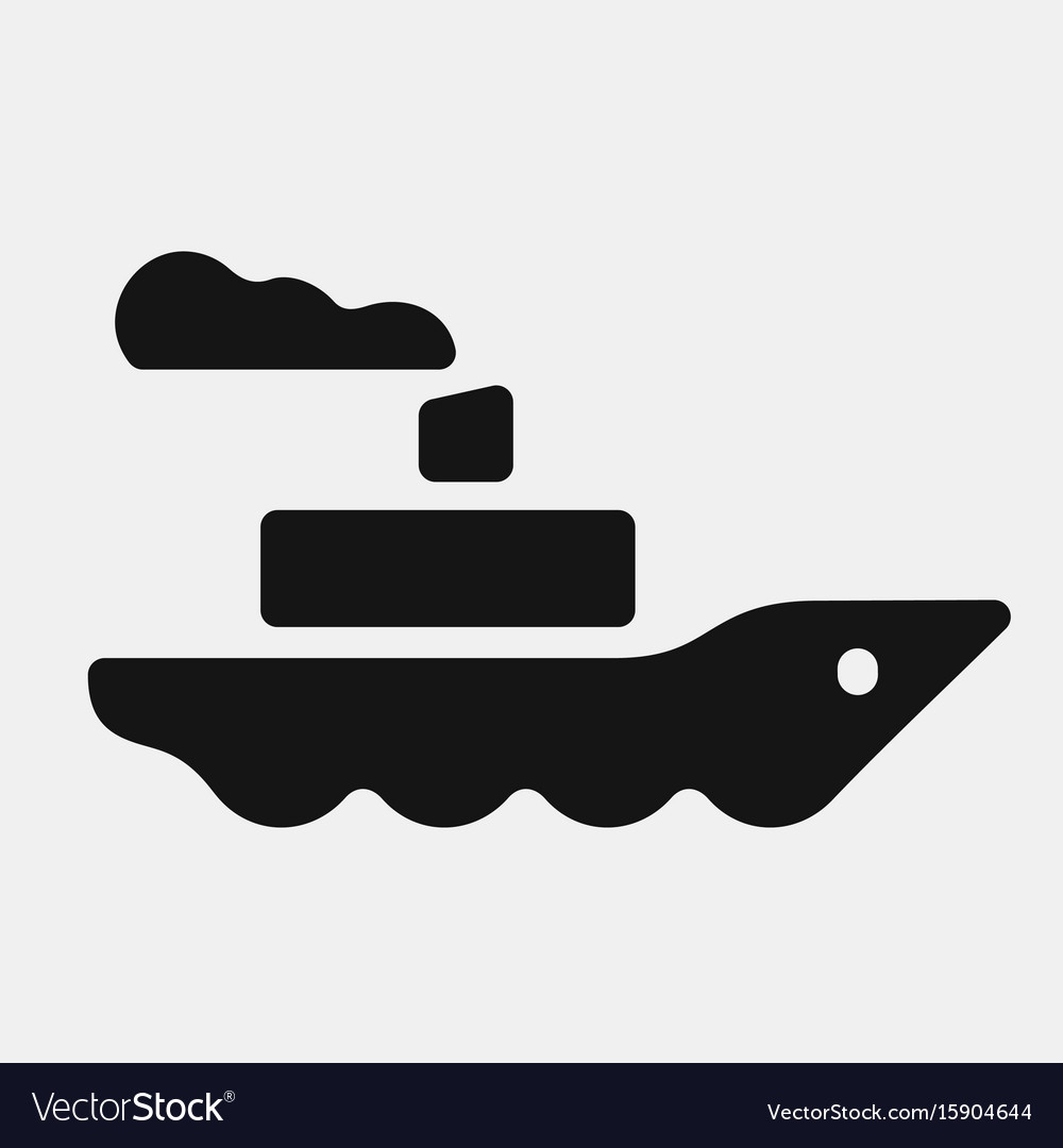 Black color steamship icon.