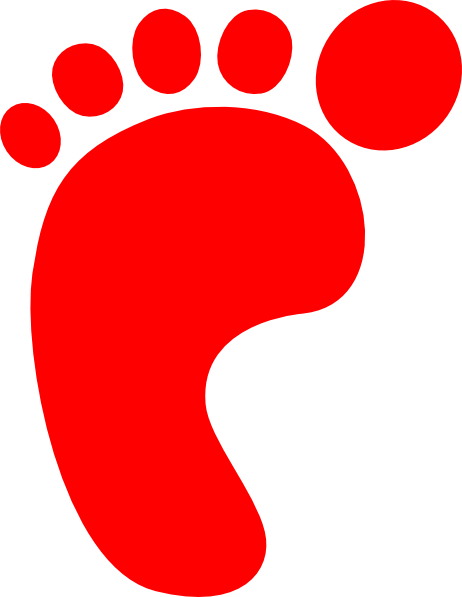 Steps Clipart Footprint Red.