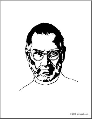 Clip Art: Steve Jobs B&W.