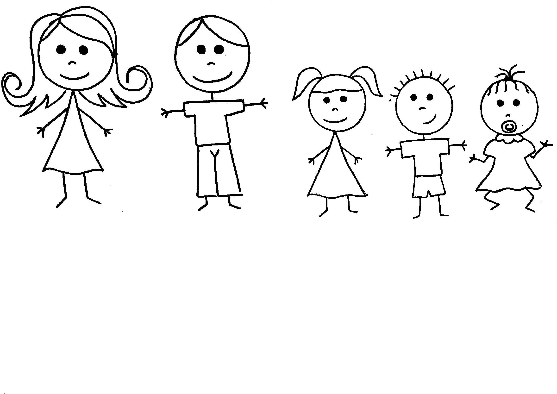 Free Stick Figure Kids Clipart Black And White, Download.