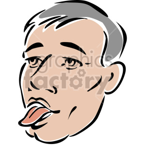 man sticking tongue out clipart. Royalty.
