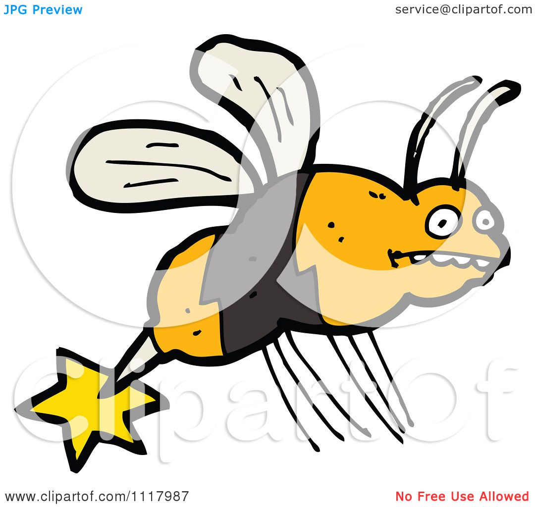 Cartoon Of A Stinging Bee 1.