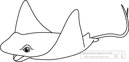 Stingray clipart black and white 1 » Clipart Station.