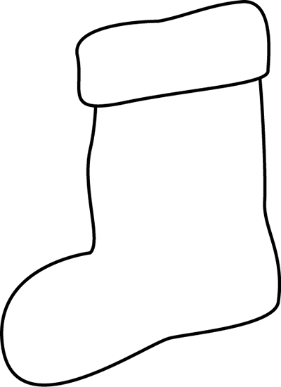 Black and White Stocking Clip Art.
