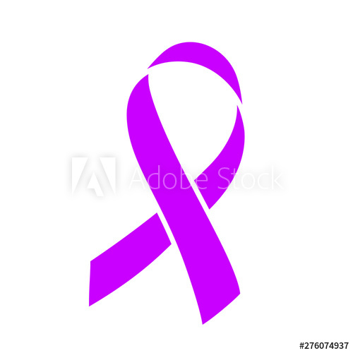 Purple ribbon. Healthcare and medicine concept. Stomach.