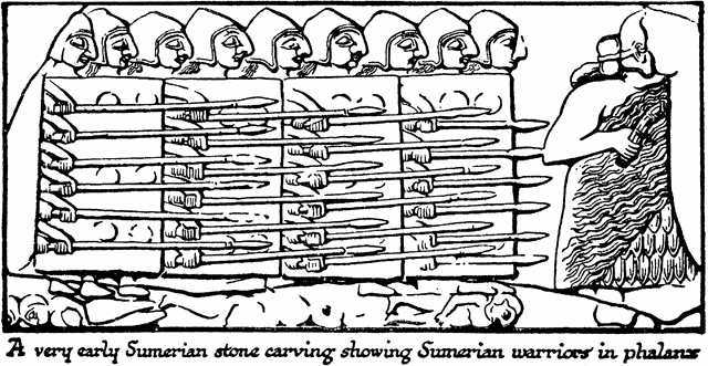 Stone Carvings of Sumerian Warriors.