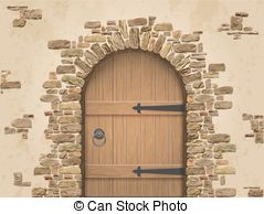 Clip Art Vector of Stone Arch Entrance.