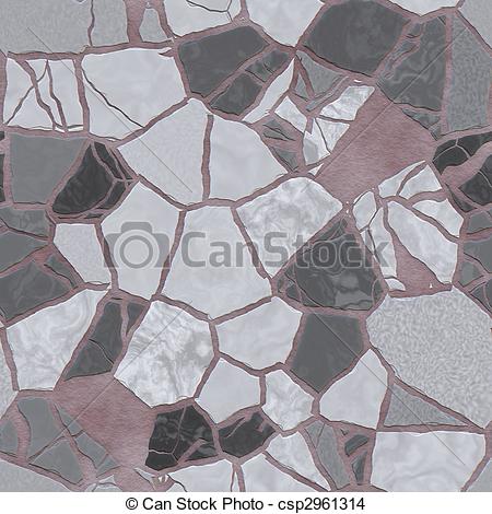 Drawing of Broken mosaic background texture.