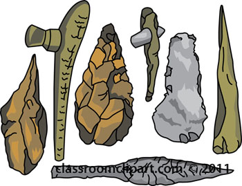Stone tools clipart.