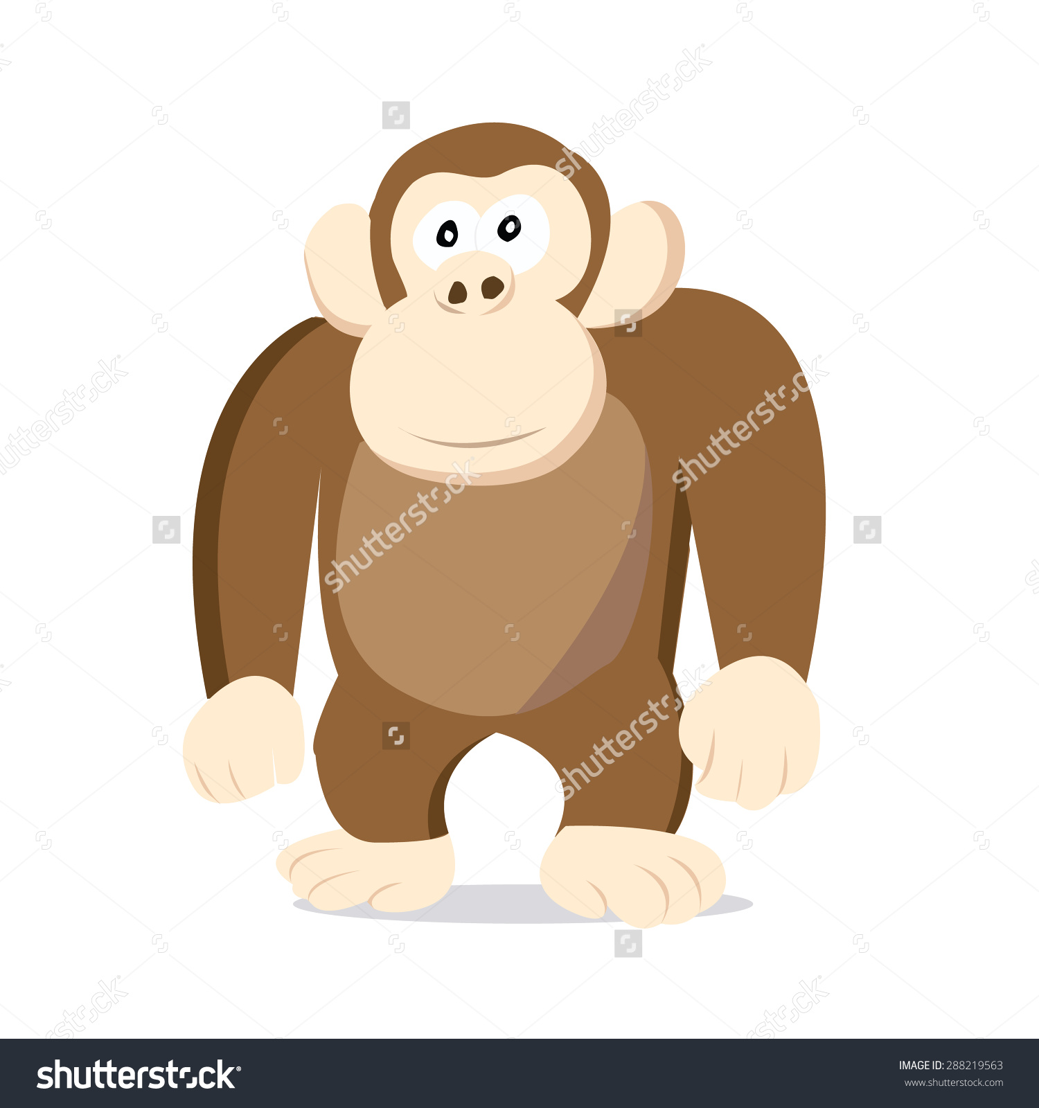 Stoned Looking Cartoon Brown Monkey Vector Stock Vector 288219563.