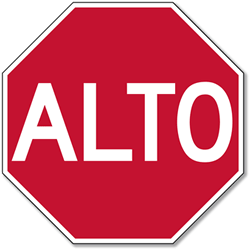 Spanish Stop Sign Clipart.