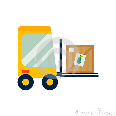 Vector Storage With Forklift Stock Vector.