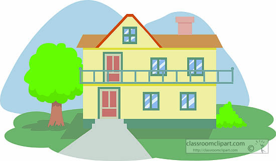 Two story house clipart.