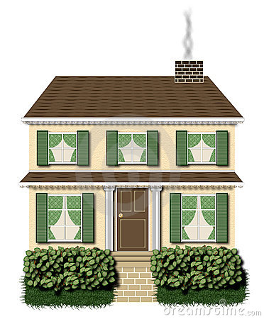 Clipart Of 2 Story House.