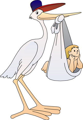 Stork & Baby Clipart.
