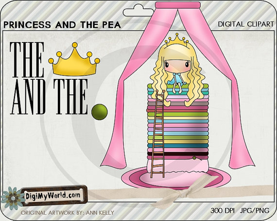 The Princess and the Pea Storybook character colored graphic.